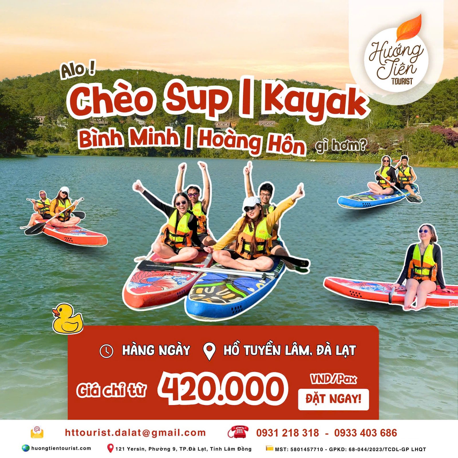 tour chèo sup hồ tuyền lâm đà lạt
